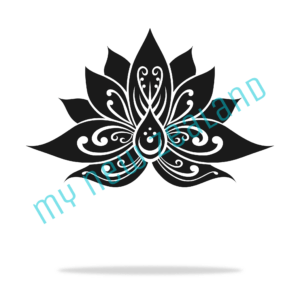 yoga lotus flower with koru pattern