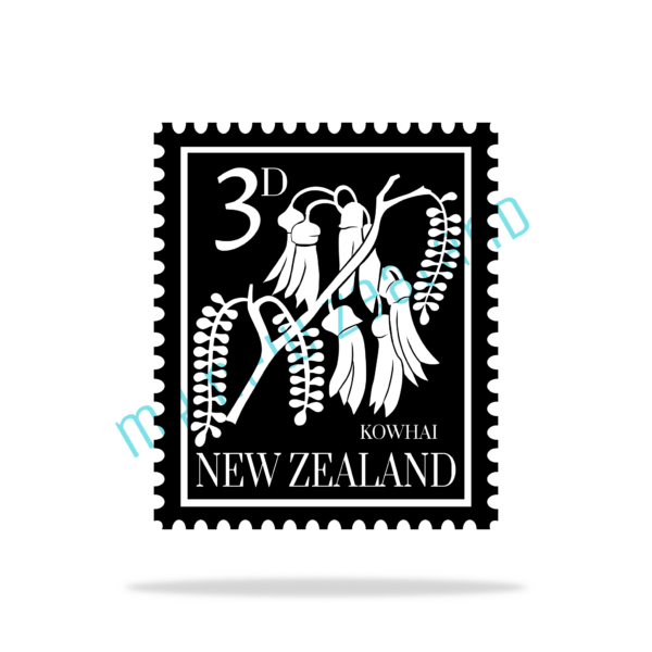 Vintage New Zealand Kowhai Flower Stamp