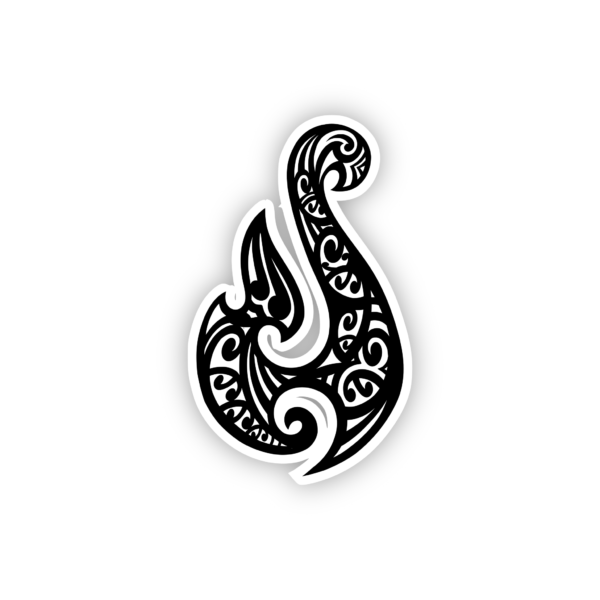 black maori hook sticker