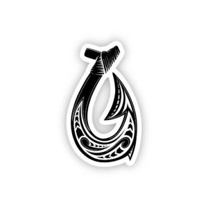 black maori hook sticker