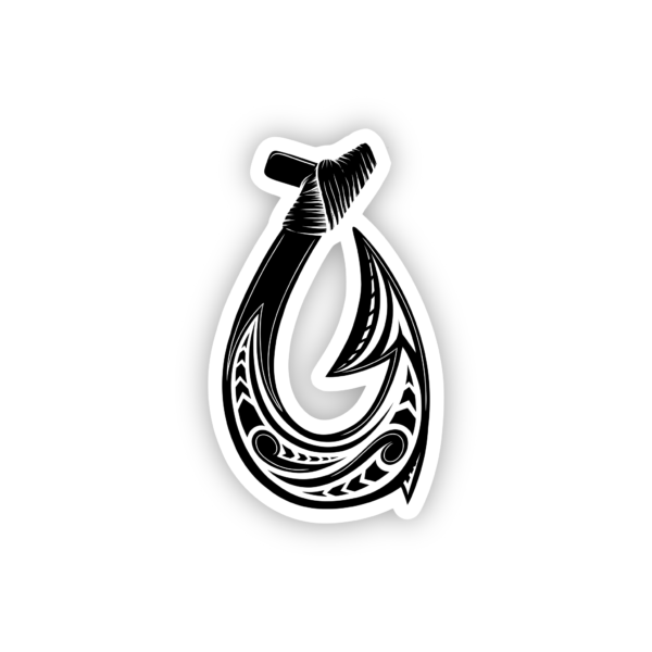 black maori hook sticker