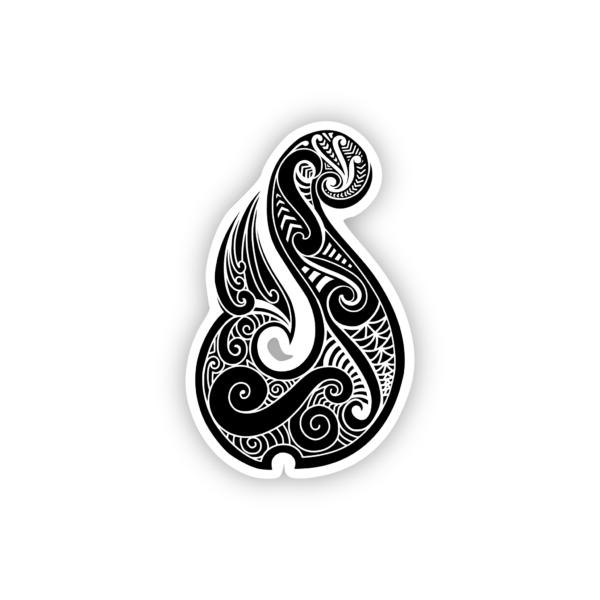 black maori hook sticker