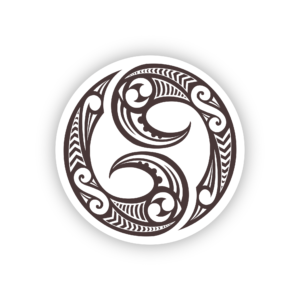 brown maori caring circle sticker