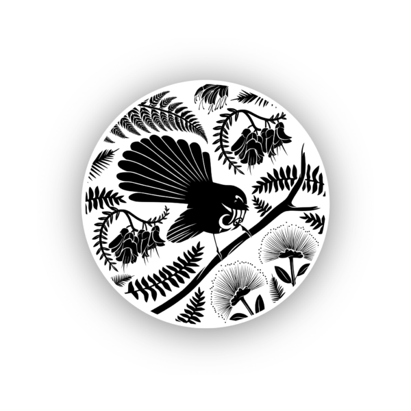 black fantail in the forest sticker