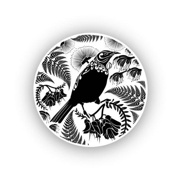 black tui in the forest sticker