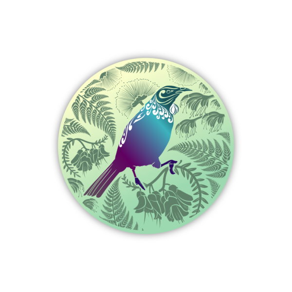 green Tui in Forest sticker