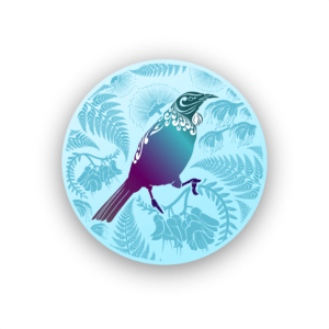 blue tui in forest sticker