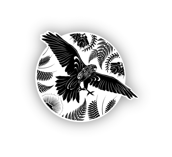 black flacon flying sticker