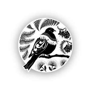 black kereru in the forest sticker