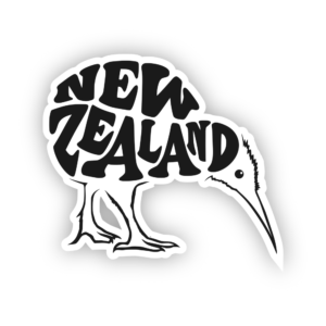 white kiwi with new zealand written in the body sticker