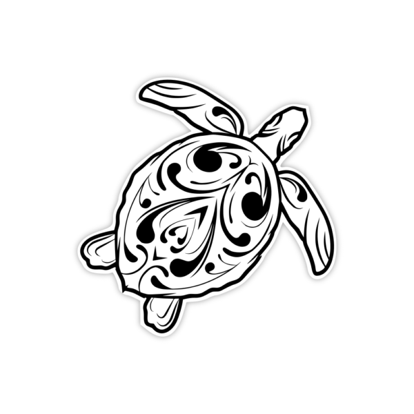 black and white turtle sticker