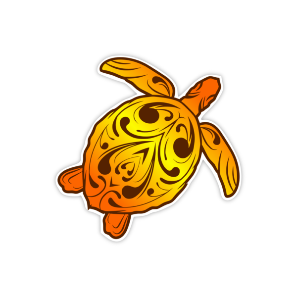 orange turtle sticker