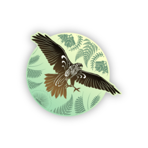 green new zealand falcon flying sticker