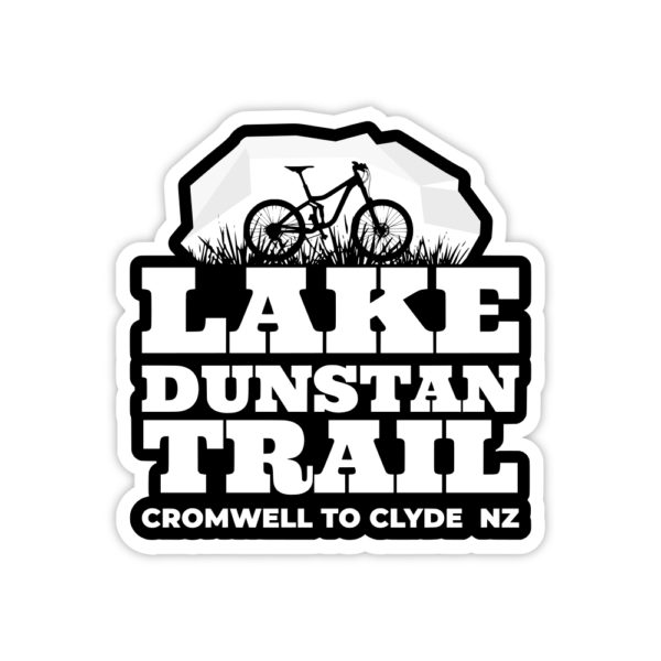 Black and white lake dunstan trail sticker