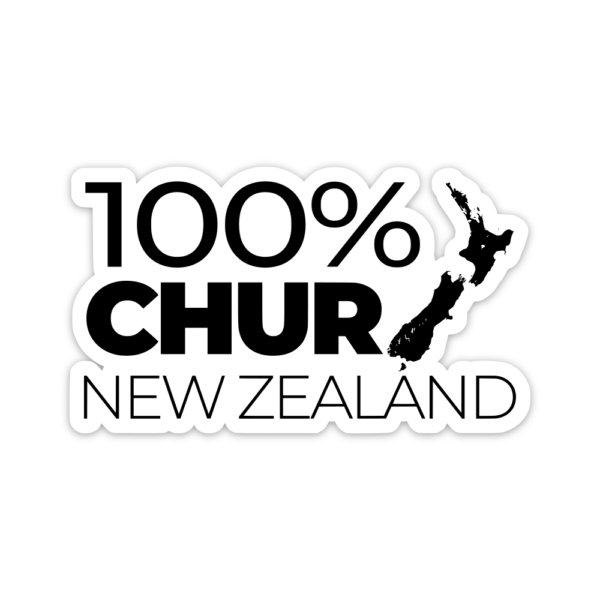 Black and white, 100% Chur sticker