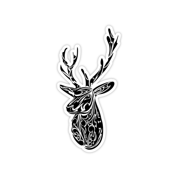 black stag head with koru sticker