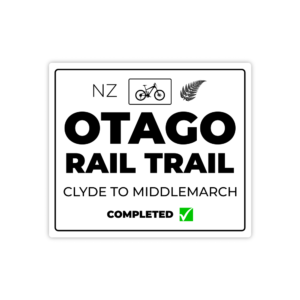 white otago rail trail sticker