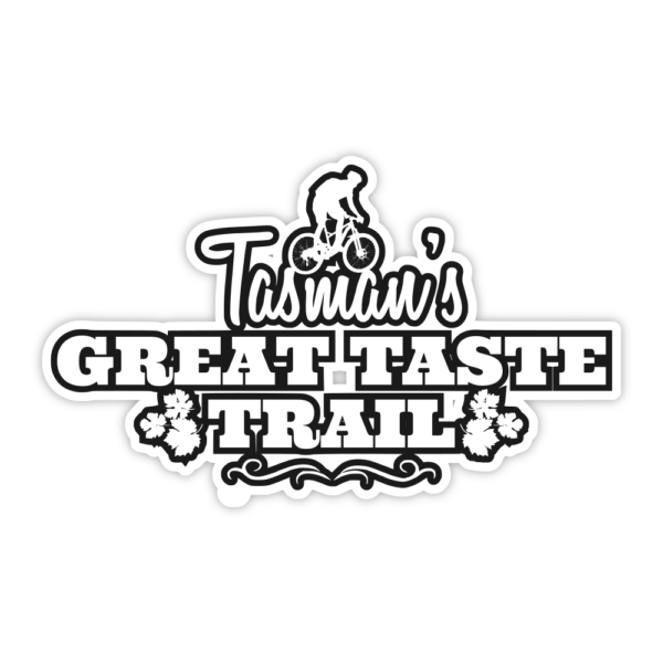 white tasmans great taste trail sticker