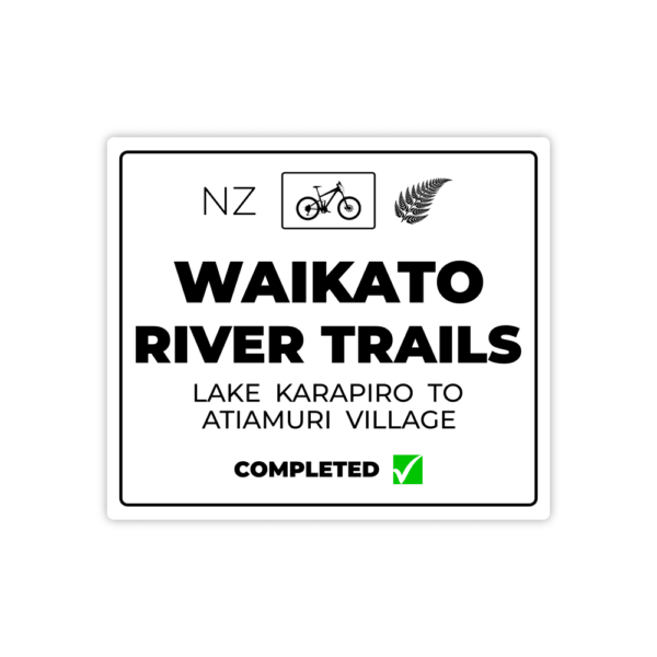 white waikato river trails sticker