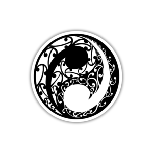 black and white yin and yang sticker