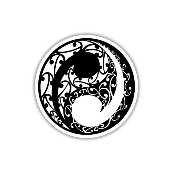 black and white yin and yang sticker