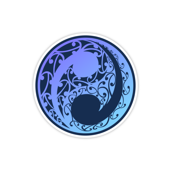 blue yin and yang sticker