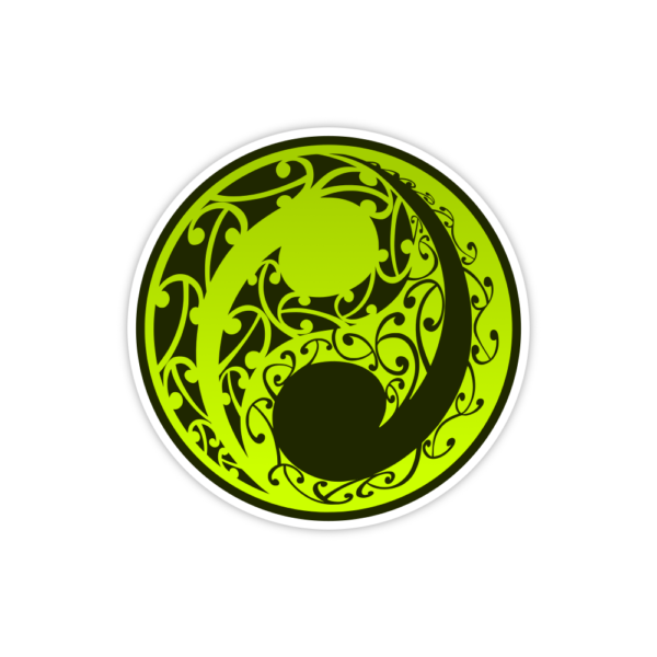 green yin and yang sticker