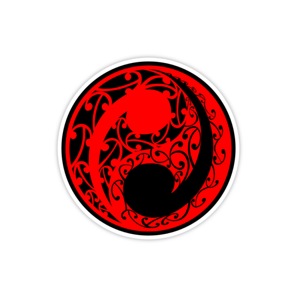 red yin and yang sticker