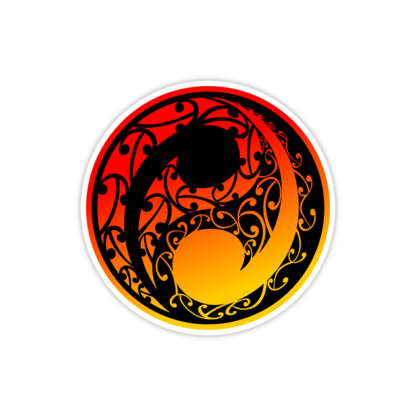 orange yin and yang sticker