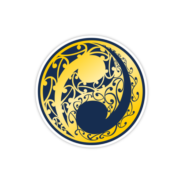 yellow yin and yang sticker