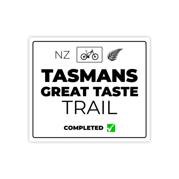 white tasmans great taste trail sticker