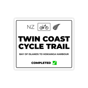 white twin coast cycle trail sticker