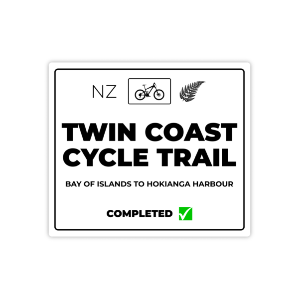 white twin coast cycle trail sticker