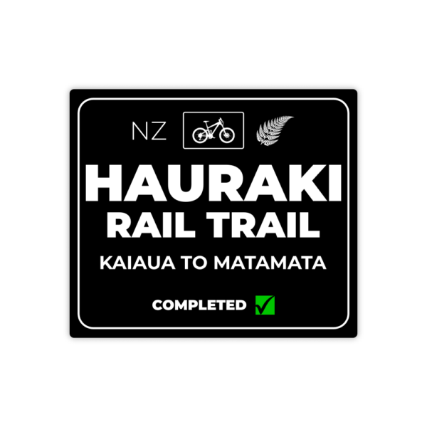 black hauraki rail trail sticker