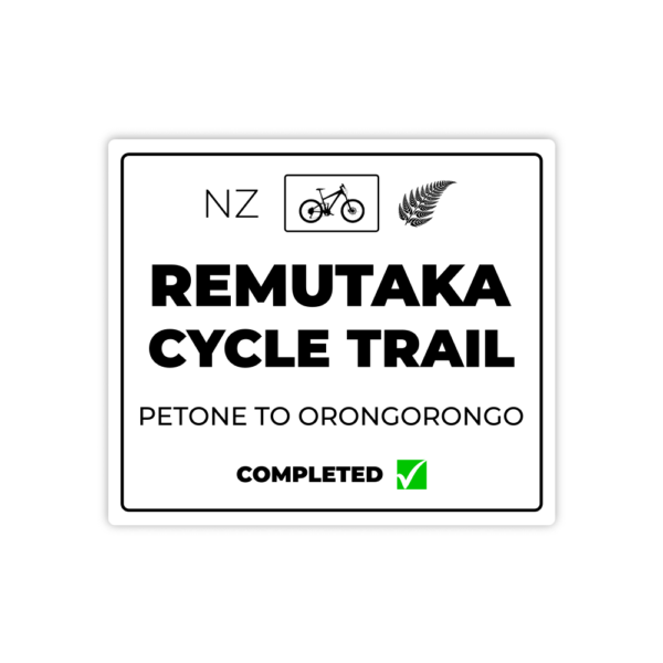 black and white remutaka cycle trail sticker