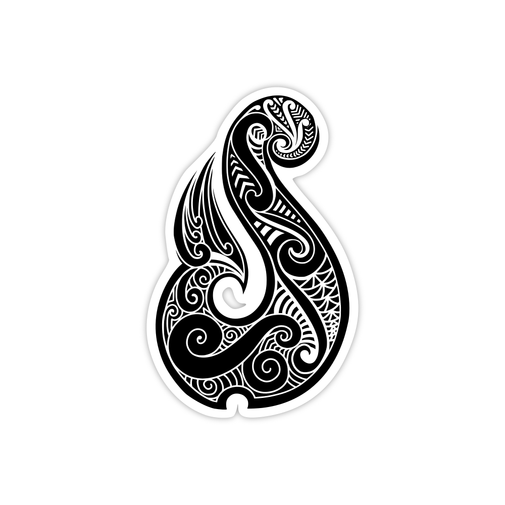 black maori hook sticker